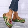 Summer new bag head cool slippers muffin bottom flower handmade thick-soled retro women's sandals