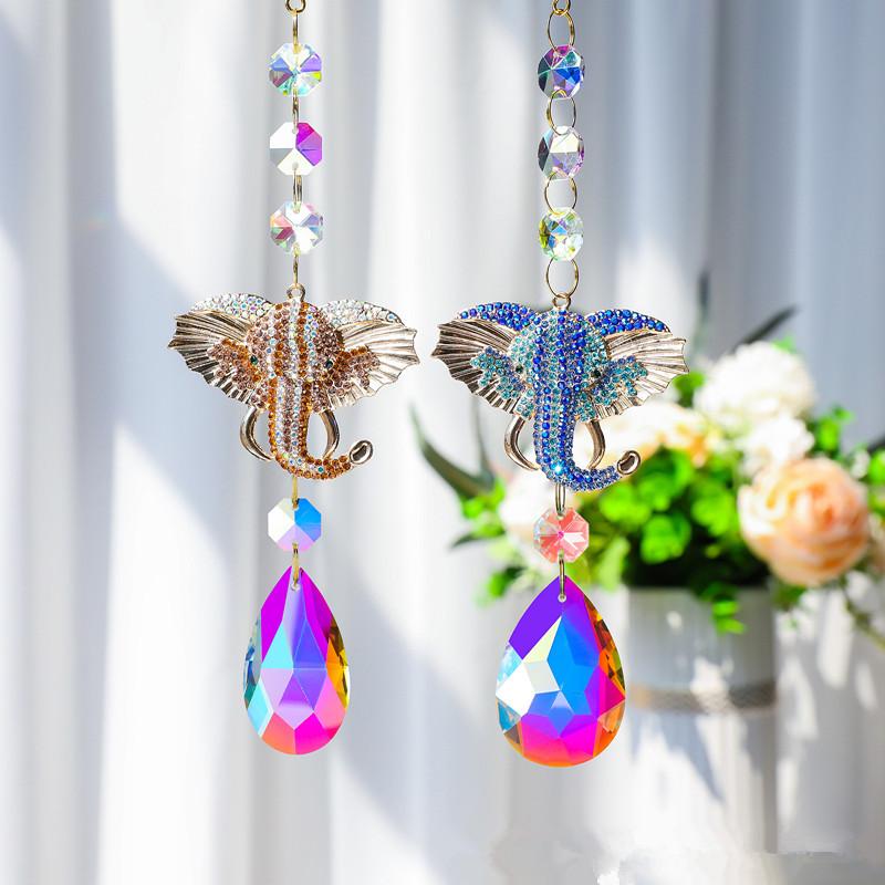 Hanging Sun Catchers With Crystals Glass Icicle Prisms Rhinestones Suncatcher Rainbow Maker Indoor Window Home Car Garden Decor