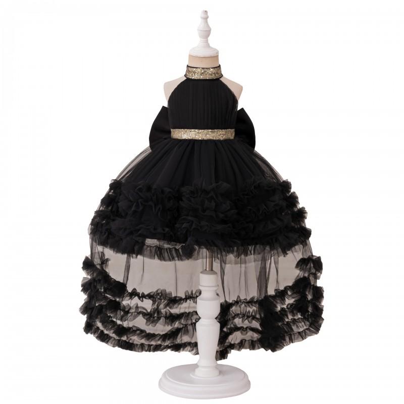 Baby Mädchen Tüll Pageant Kleid Ärmellos Pailletten Schleife Prinzessin Stil 1-3 Jahre Alt Party Taufe Hochzeit