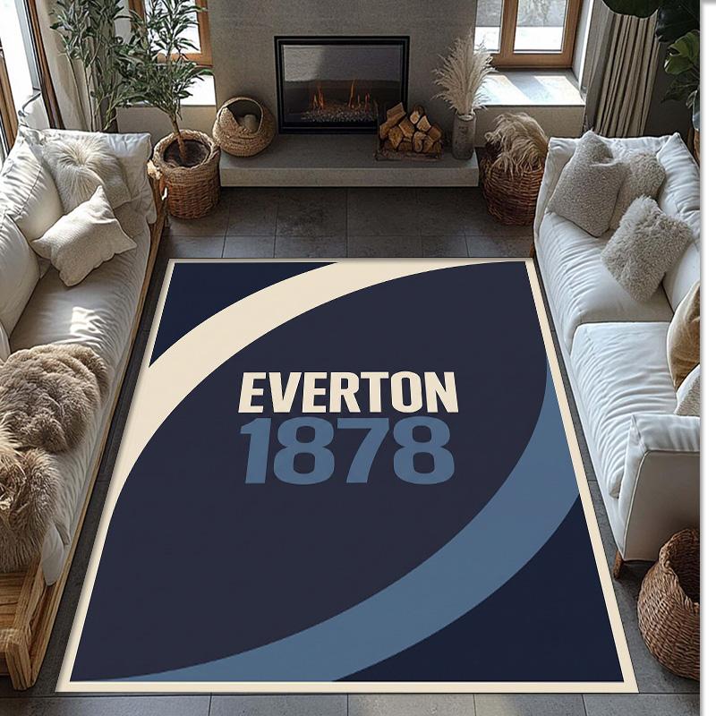 Tappeto in Velluto di Cristallo con Stampa Calcio Everton, Comodo Assorbente d'Acqua Antiscivolo Tappeto per Pavimenti Interni
