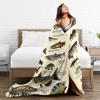 Fishing Cartoon Fish Blanket Quality Super Warm  Throw Blanket Spring Decorative Couch Bed Fluffy Bedspread