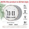 2D Flat Aluminum Rustic Farmhouse 11:11 Angel Number Sign Round Metal Sign, Inspirational Spiritual Art for Manifestation, Pre-Drilled Holes for Easy