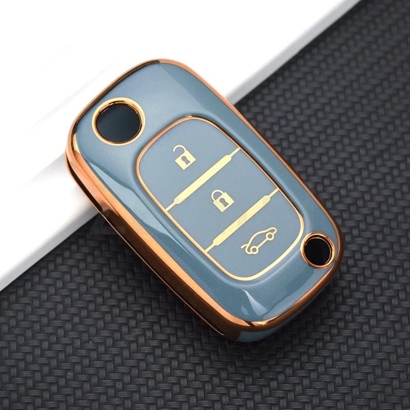 Housing Remote Fit For Renault Fluence Clio Fit For Lada Sedan Largus Kalina Granta Vesta X-Ray Xray Tpu Auto Key Fob Cover Remote Case Key Ring