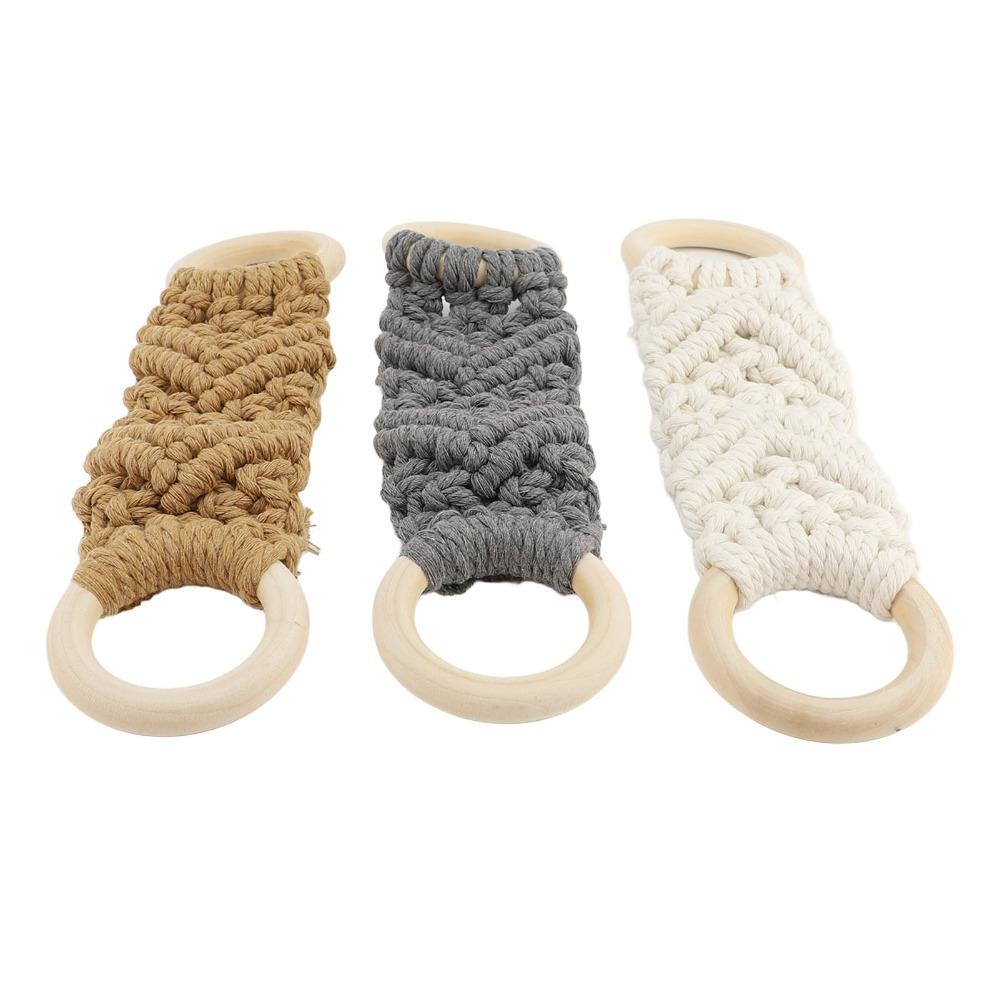 3 PCS White Grey Brown Macrame Towel Holder Hanging Towel Holder  Kitchen Bathroom Laundry Room
