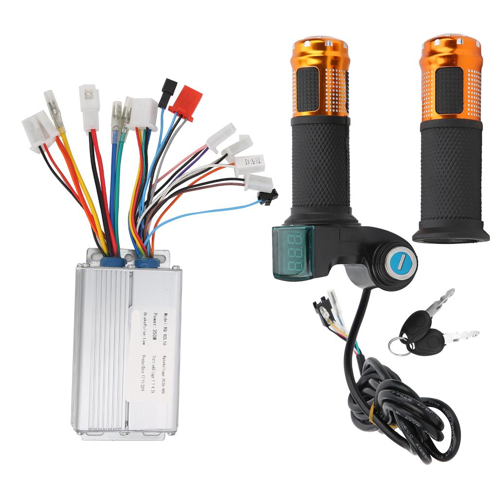 36V 48V 350W Universal Brushless Controller and Universal Number Lock Throttle Grip Set