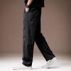High-end American simple retro solid color men's casual pants autumn new outdoor trendy brand scimitar wide-leg pants