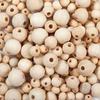 300Pcs 6-14mm Wooden Beads Craft Making Natural Round Beads  DIY Bracelet Necklace