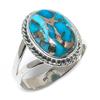 Natural Blue Copper Turquoise Gemstone 925 Sterling Silver Gift Ring S.10 P9o62