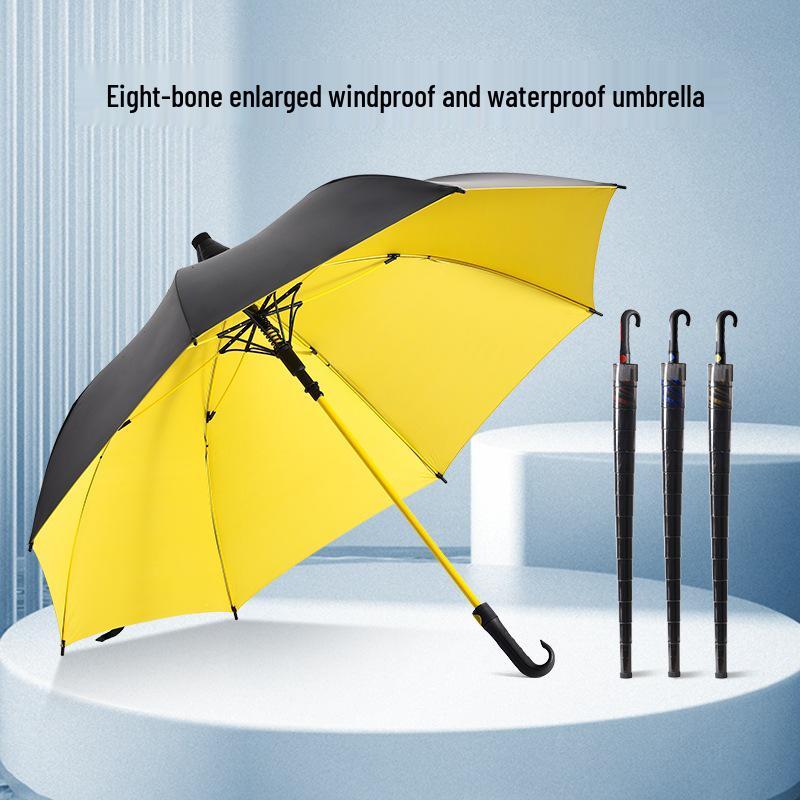 Duży parasol golfowy podwójnego przeznaczenia z wbudowanym wodoodpornym pokrowcem, kolorowy design, odpowiedni na każdą pogodę.