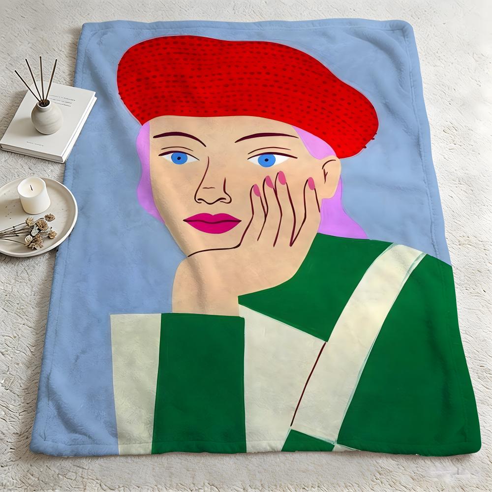 artist AAgathe Singerr Throw Warm Soft Flannel Blanket Multiuse for Sofa Bed Camping Travel Nap