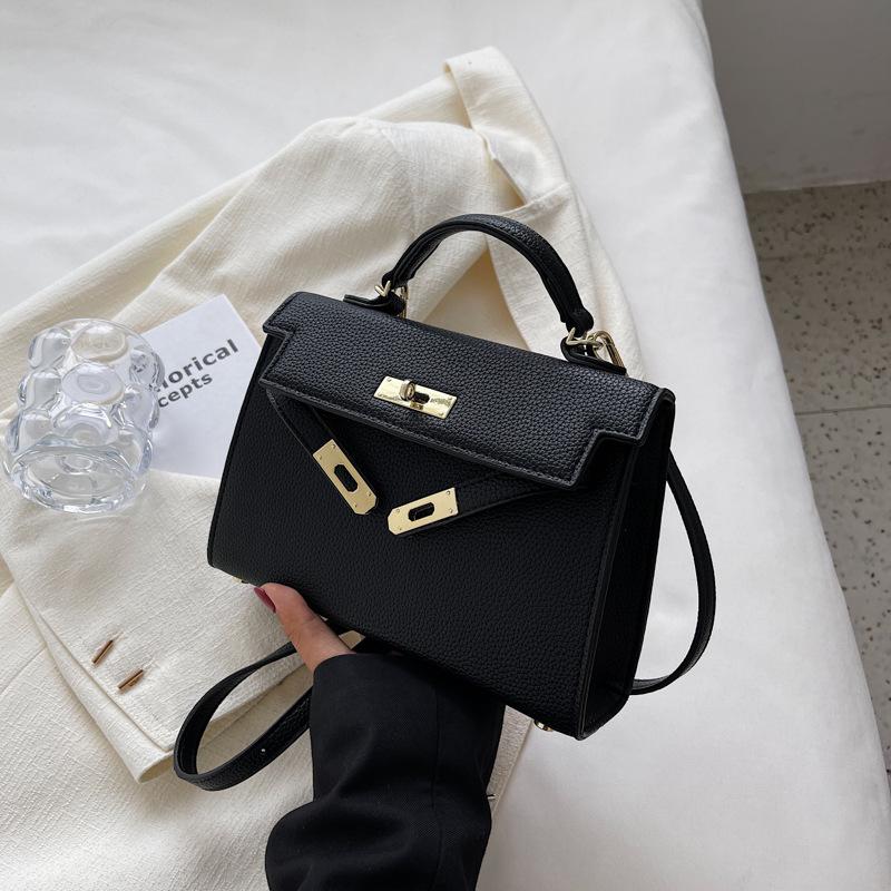 Wucifang Bags Tas Dameshandtas Eén Schouder Kleine Vierkante Tas Casual Messenger Bag zwart