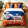 Edmonton Oilers (1) 3pc Set Suitable for Master Bedrooms Soft and Comfortable an Ideal Gift for Family and Friends Includes One Duvet Cover and Two Pi