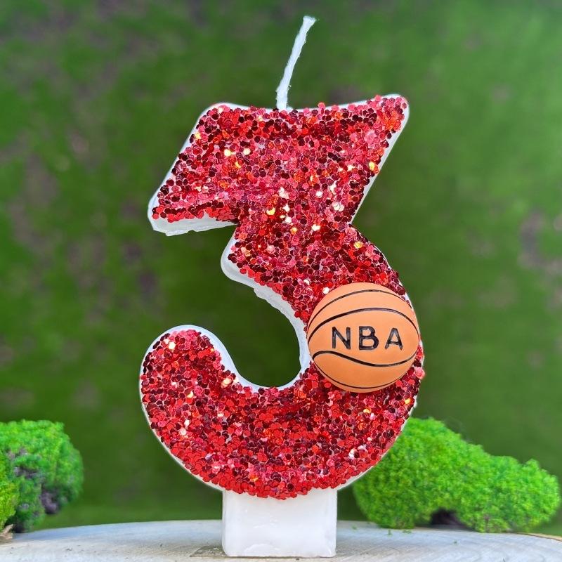 Creative Numbers Birthday Candle Cake Party Decoration Birthday Wax Diy Basketball Numbers