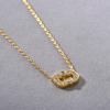 Premium Metal Brass Plated 18K Real Gold Inlaid With Zircon Pig Nose Clavicle Chain Simple Necklace