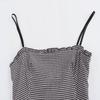 European American Summer New Sweet Retro Silm Cinched Plaid Sling Dress Small 3119309 064