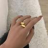 Women's High-End Rectangle Band Ring - Open, Versatile, Simple, Trendy Design for Index Finger