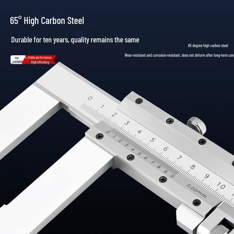 Industrial Precision Stainless Steel Vernier Caliper with Extended Jaw (0-300mm, 0-500mm, 0-600mm)
