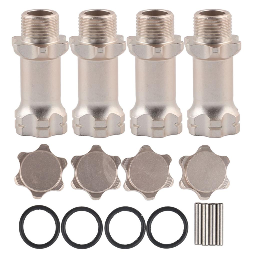 4Pcs Aluminium 17mm Hex Hub Extension Adapter for 1:8 Ratio RC Model Car(Black)
