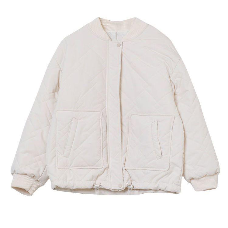 Machine-Washable Women's Lightweight Cargo Cotton-Padded Coat Winter Loose Student Short Padded Jacket