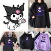 Kawaii Kuromi Hoodie With Grunge Gothic Punk Cartoon Print For Harajuku Fashion