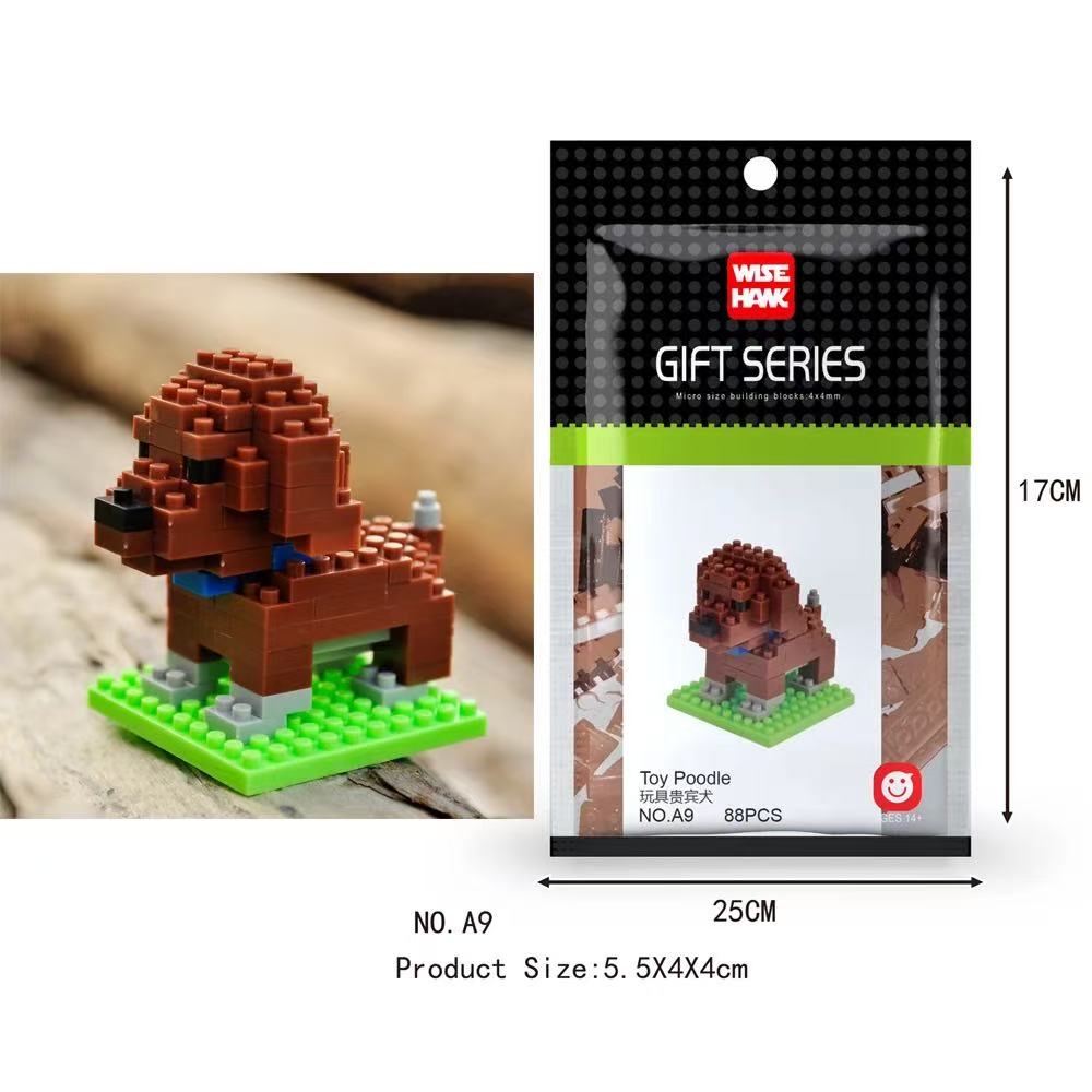 Mini Animals Micro Particle Building Blocks Diamond Bricks Cat Dog Parrot Corgi Flamingo Models Assembly Toys For Kids Children