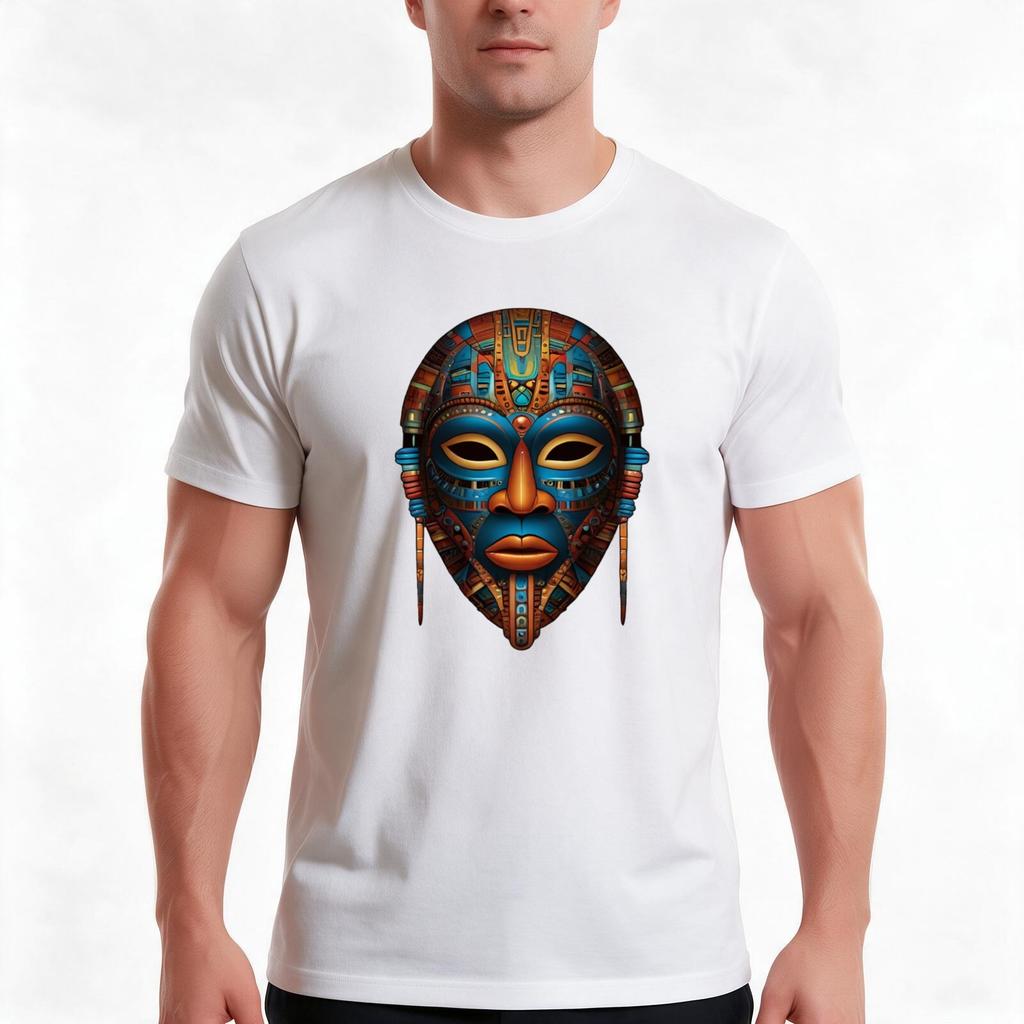 African Mask And Face African Art 4 Tshirt Summer Casual Cotton Tee Oversized Streetwear Tops Vintage Graphic Print