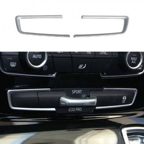 Matte Silver Car Central Driving Mode For BMW 2 Series Touring 15-19 Button Trim