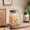 Zhi Shi Square Begonia Flower Glass Storage Jars