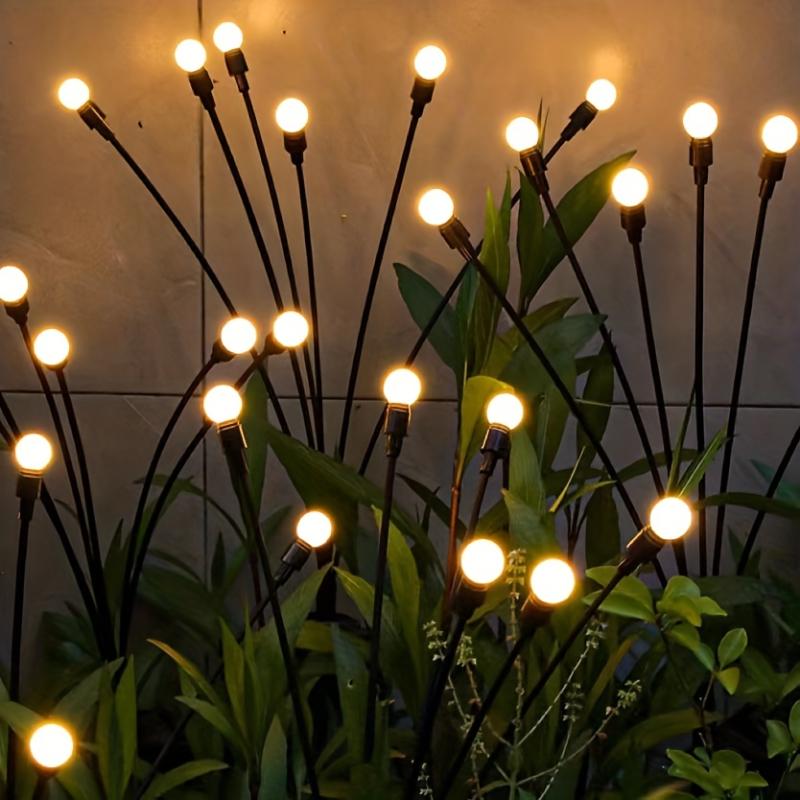 Solar Powered Garden Floor Lights, Star Burst Flickering Firefly Lights, Outdoor Courtyard Christmas Party Decorations