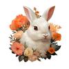 Cute Bunny Flower Toilet Stickers, Waterproof Removable Decals for Bathroom Restroom Decor, Self-Adhesive