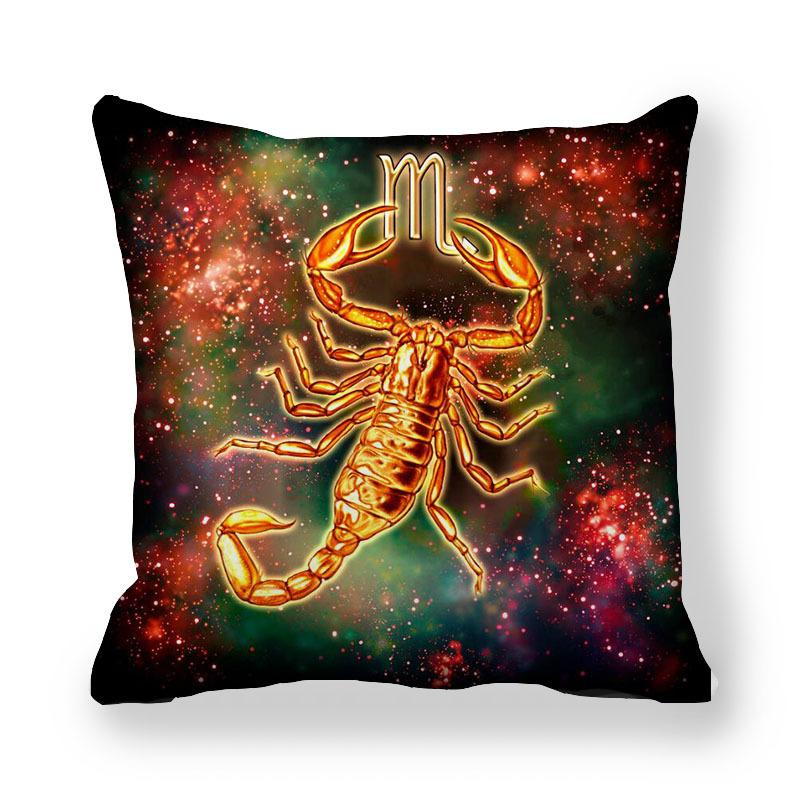 

Зодиак Бархатная наволочка из персиковой кожи 45x45см с аниме-принтом, мягкая наволочка 45*45cm