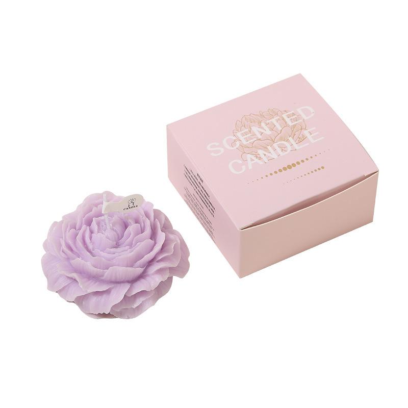 Peony Flower Aroma Candle 1PCS Indoor Accompaniment Handmade Scented Solid Wax Mother's Day Atmosphere Valentine's Day