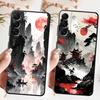 Ink Art Print Japanese Landscape Mountain Case for Samsung Galaxy A73 A51 A32 A22 A24 A55 A41 A53 A35 A23 A25 A71 A52 A36 A26