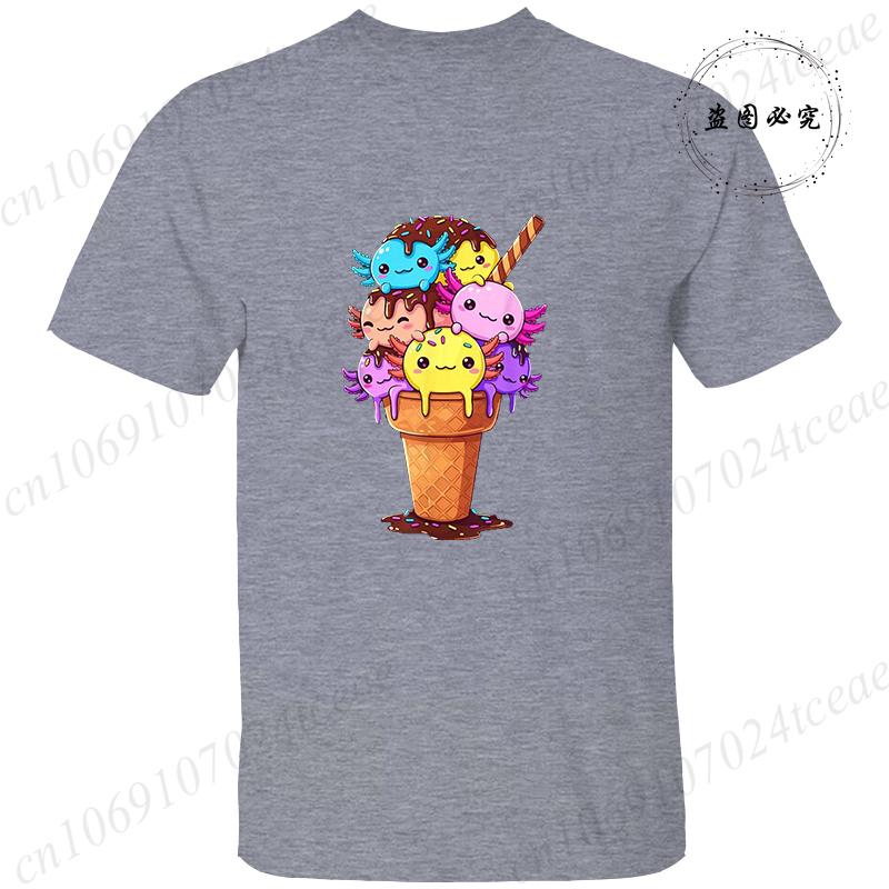 Axolotl-Gaming Anime Men's Women T-shirts Funny Graphic TShirt Tops  O Neck Short-sleeved Tops Summer Korean T Shirt Unisex Tees
