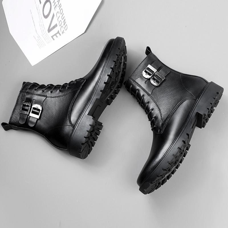 Fashion Street Style Male Walking Footwear Luxury Brand Outdoor Boots High Quality Man Ankle Boots Warm Plush Fur Winter Shoes High Top