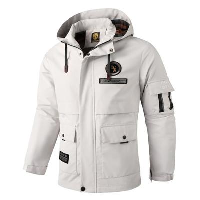 Jaqueta casual masculina Parka outono/inverno com capuz Casaco masculino cor sólida casaco esportivo ao ar livre