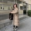 New Hooded Knee-high Cotton-padded Jacket Women's Extended Winter Loose Padded Cotton-padded Jacket.