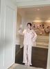 French pajamas new suspender set spring new pajamas three-piece set sexy pure lace loungewear women