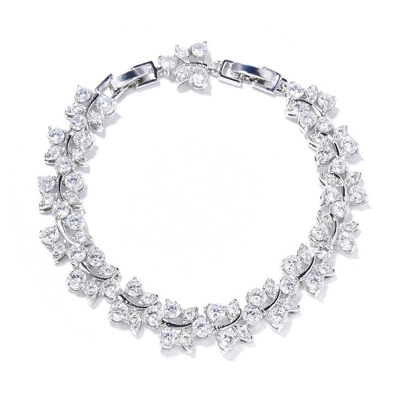 Light Luxury Rainbow Flower Bracelet Girls Niche Versatile Color Zircon Jewelry Women'S Bracelet