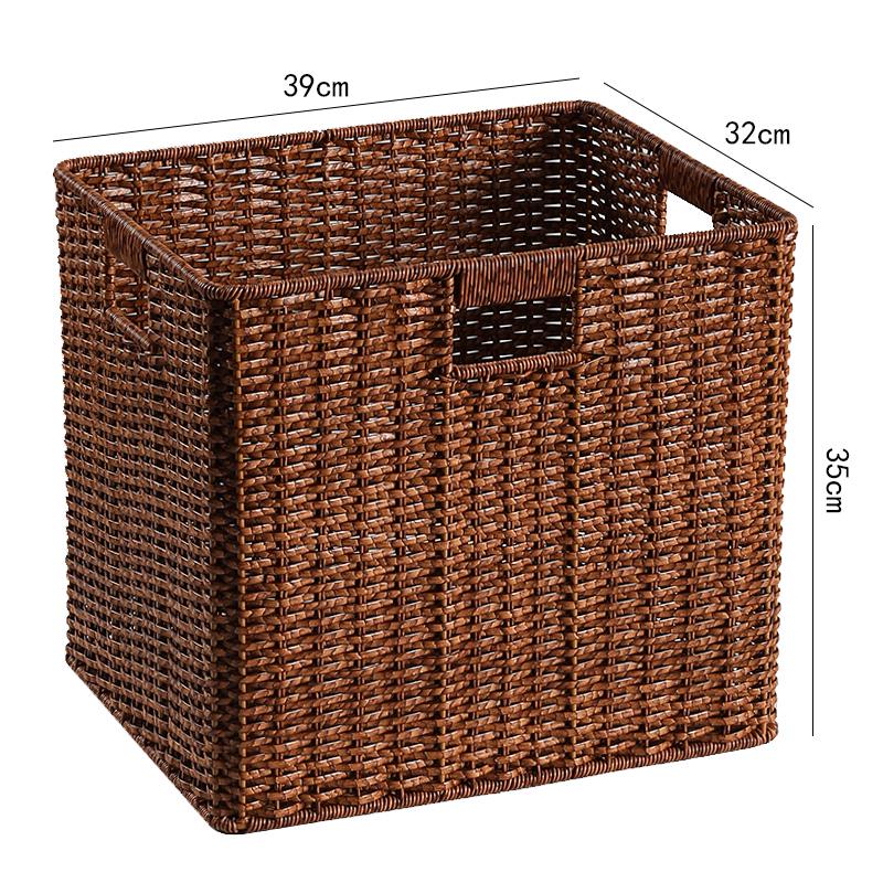 Imitation Rattan Narrow Storage Basket Organizer