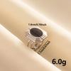 Punk Silver Color Black Enamel Sun Moon Star Eye Rings For Women Men Accessories Stainless Steel Ring Open Finger Jewelry Bagues