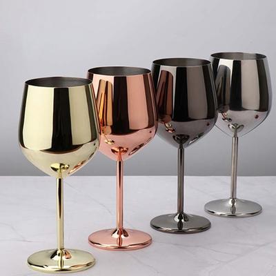 500Ml Stainless Steel Goblet Red Wine Cocktail Glass Unbreakable Metal Tall Champagne Glass Bar Ktv European Style Goblet Glass