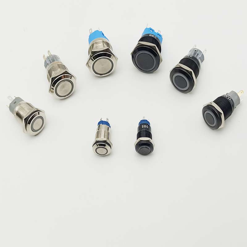Push Button Switch Electric Waterproof Power 6v 12v Led Light Momentary On Off 8/10/12/16/19/22/25/30mm Micro Pressure Switches