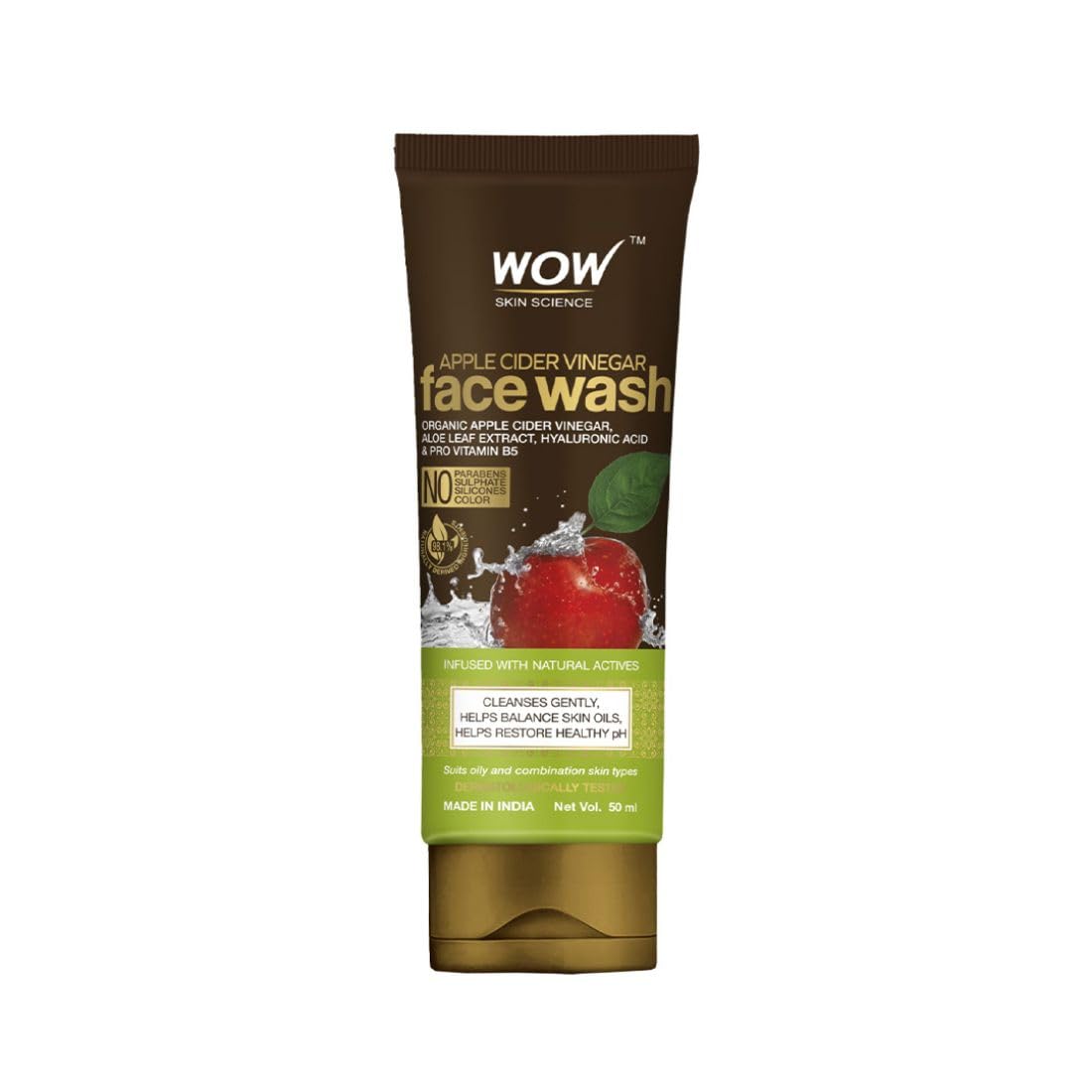 

Wow Skin Science Apple Cider Vinegar Foaming Face Wash 100 ml Deep Cleansing Face Cleanser For Oily Skin Aloe Hyaluron
