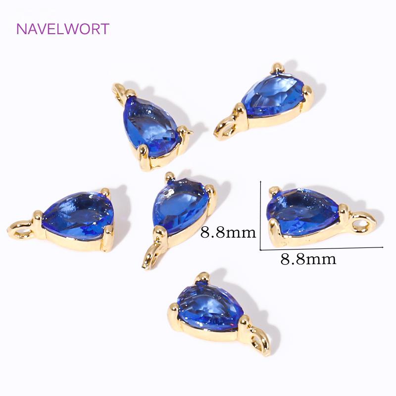 4.5mm*8.8mm 18K Gold Plated Waterdrop Charms Pendants,Crystal Charms For Earring,Pendants For Jewelry,DIY Earring Charms Finding