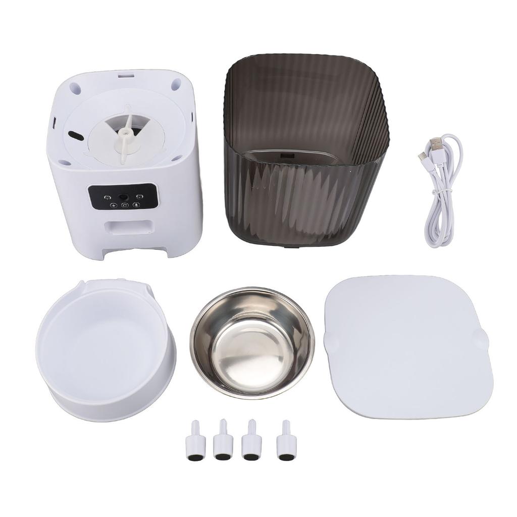 Haustierfutterspender Multifunktional 304 Edelstahl Futternapf Katzenfutterspender 5L Fassungsvermögen für Innen