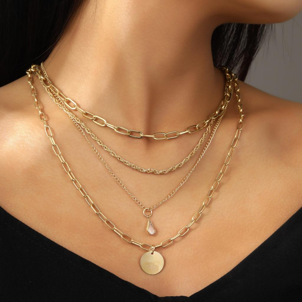 iF ME Cross Pendant Necklace for Women Charms Fashion Bohemia Gold Color Clavicle Chain Female Vintage Jewelry Trendy Gifts