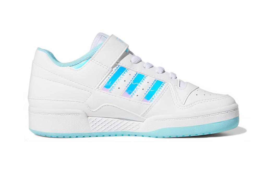 adidas Originals FORUM Iridescent Low Top Skateboard Shoes White Blue Children Aged 3 7 Years Old GZ8846