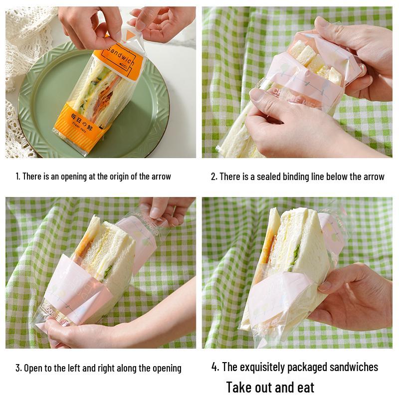 Disposable Transparent Sandwich and Cake Packaging Bag
