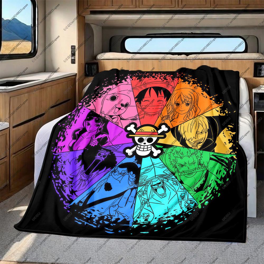 Anime ONE PIECE Luffy Soft Cozy Throw Flannel Blanket Gift Sofa Bed Travel Office Warm Autumn Winter Soft Christmas Halloween